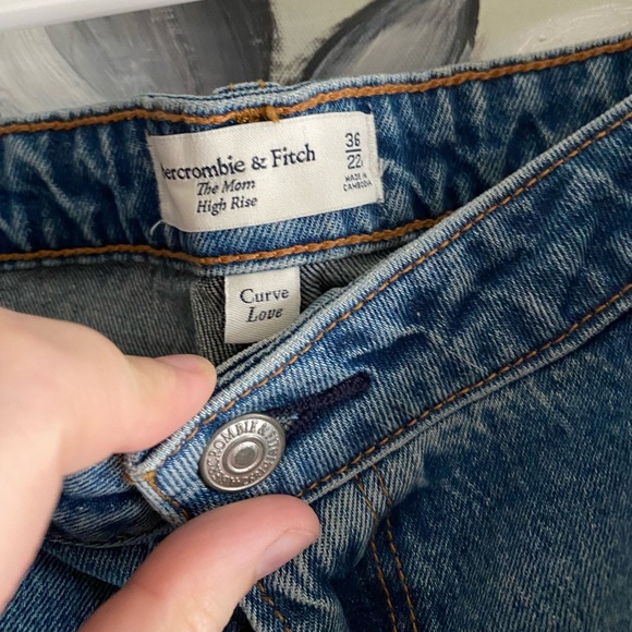 Abercrombie & Fitch Curve Love High Rise Mom Jean NWT - Picture 7 of 13
